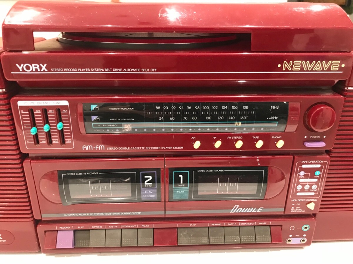 Vintage Rare YORX Newave Turntable Stereo System Dual Cassette
