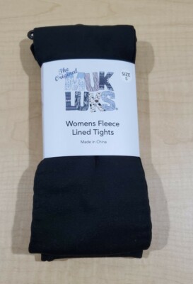 MUK LUKS Women's Fleece Lined Tights Size SMALL Black NEW