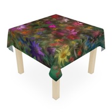 Bold  Beautiful  Metallic Wildflowers, Gorgeous floral, Style 3 Tablecloth