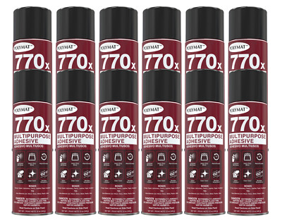 QTY12 Polymat 770X MULTIPURPOSE CLEAR MIST Professional SPRAY GLUE Adhesive