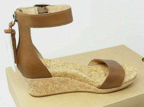 Australia Mujer Sandalias Tobillo Zoe Alpargatas Cuña Castaño Cuero 10 Nib eBay
