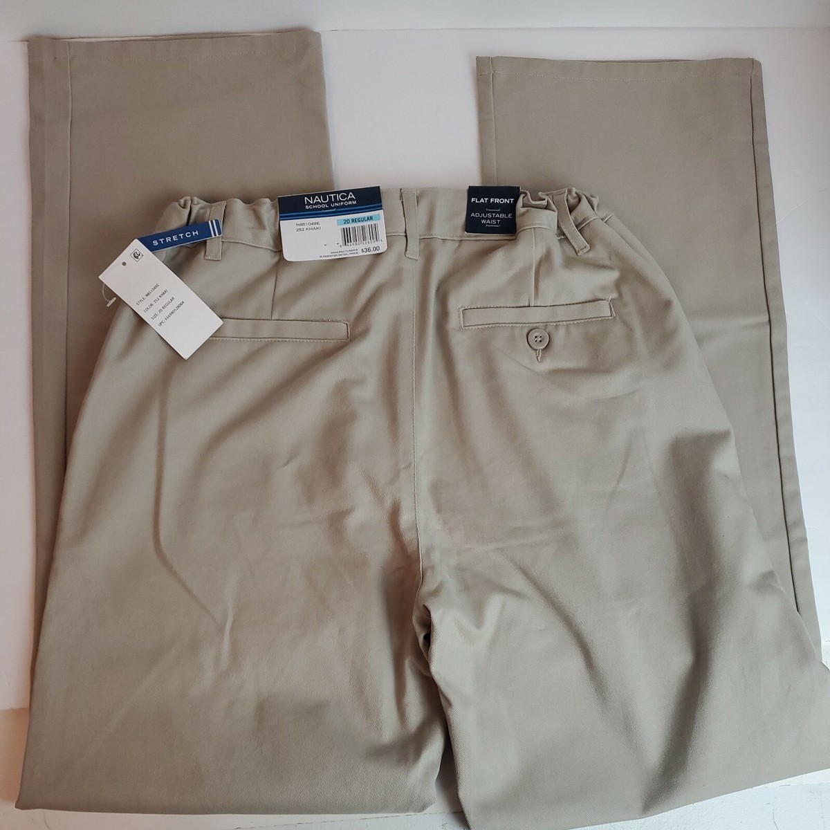 Nautica Flat-Front Twill School Uniform Pants N851049E Big Boys