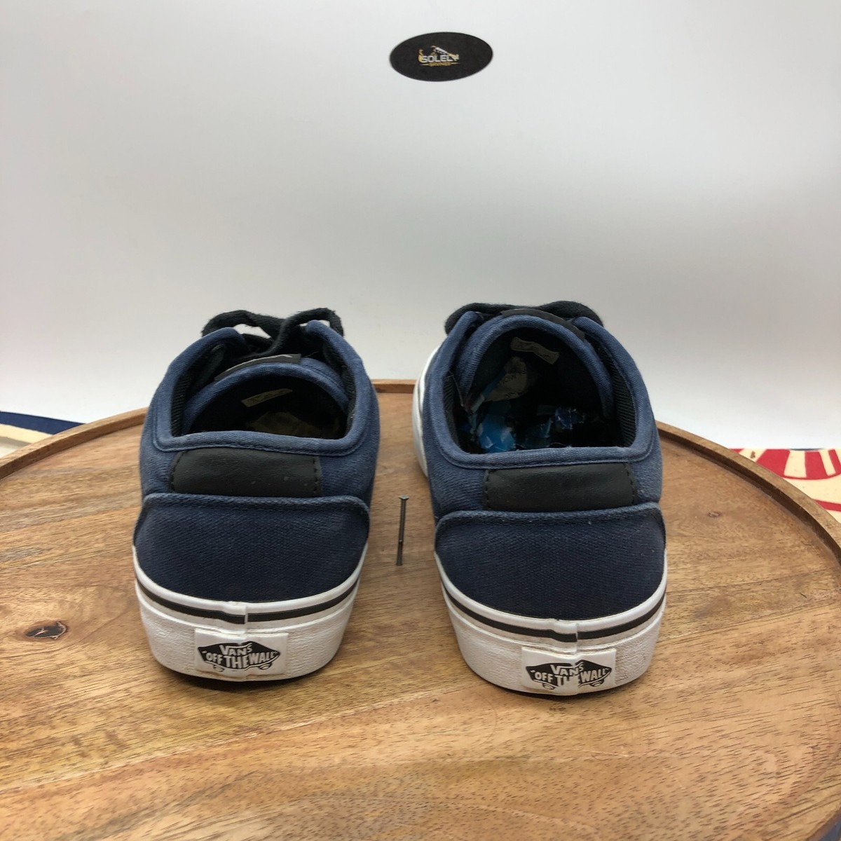 Vans Atwood Mens 11 Skateboard Shoes Navy White Canvas Lace Up Athletic Sneaker Vans Atwood Canvas Trainers Mens | SportsDirect.com USA main image 4