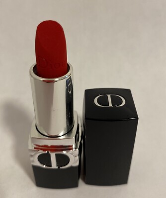 Dior Rouge Lipstick red 999 VELVET Travel Mini Size .05oz/1.5g