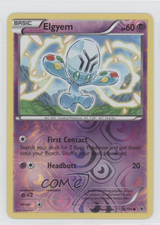 Elgyem Reverse Foil Pokemon Black & White Noble Victories #55