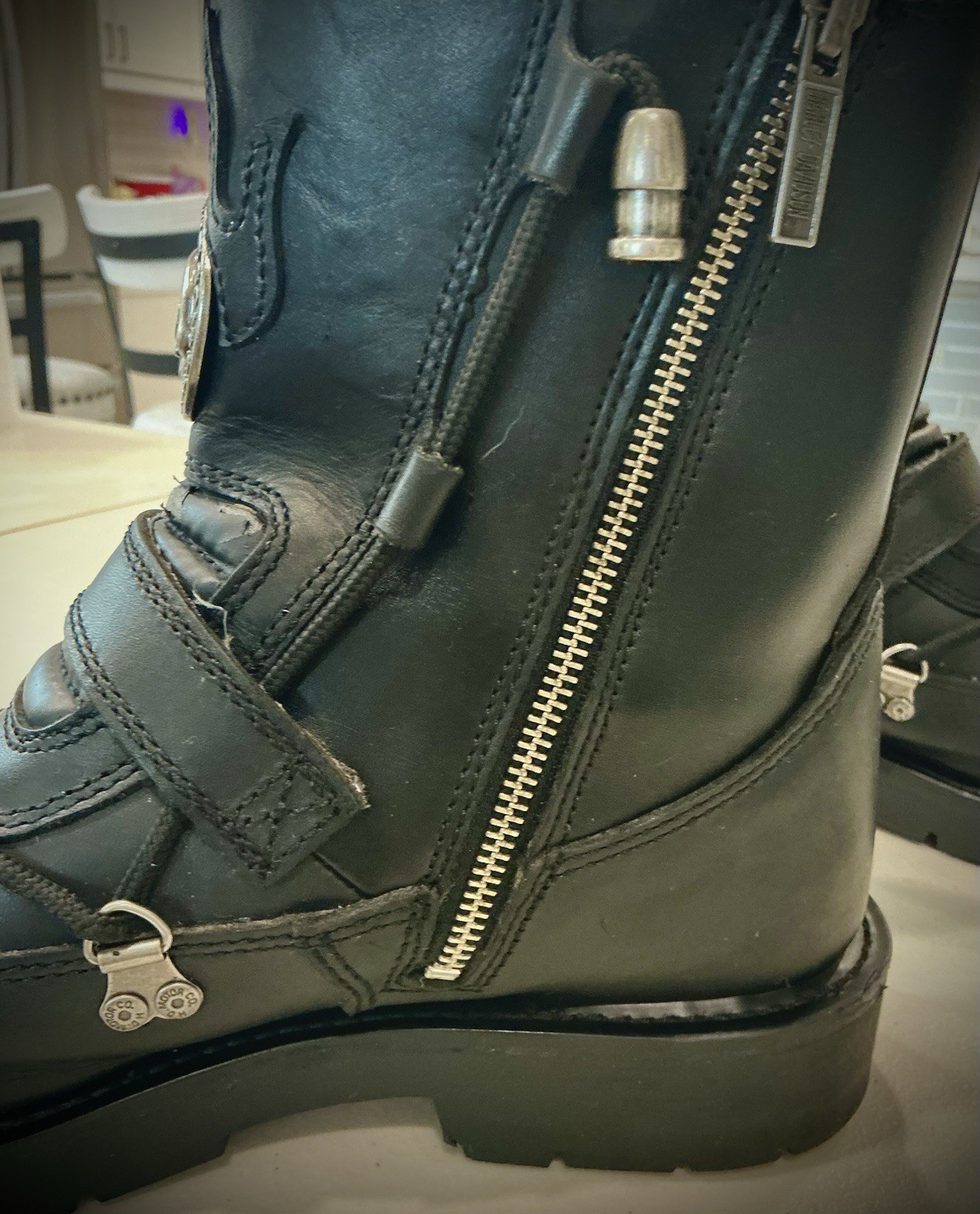 Harley-Davidson® Men's Distortion Skull Metal Zipper & Buckles Sz 11 Biker Boots