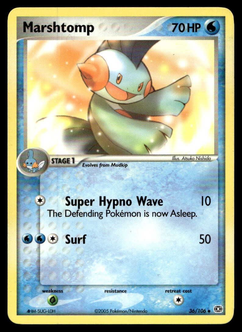 EX-NM Emerald Marshtomp Uncommon 36/106 2005 Pokemon TCG