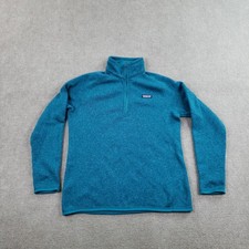 Patagonia Better Sweater Jacket Womens XL Blue 1/4 Zip Collared Logo Hiking