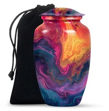 Pink Abstract Unique Large Urns For Human Ashes Adult Father 10 Inch