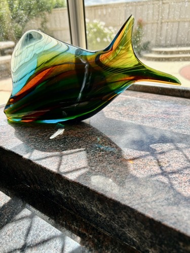 Crystal sculpture stunning fish, hand made