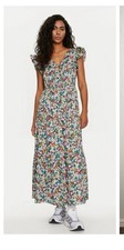 Gap Womens Short Sleeve Maxi Dress Ditsy Floral Print 100% Cotton Sz XS