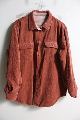 Love Tree Damen Wende Cord Fleece Karo Über Shirt - Größe M Medium (h25)