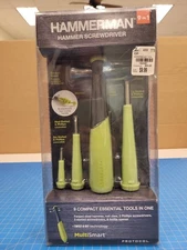 Protocol HammerMan 9 in 1 Hammer Screwdriver Multi Tool Set Compact Steel