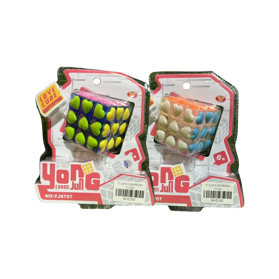 YJ 3x3 Love Heart Cube - Trasparente chiaro - (confezione da 10) - Immagine 2 di 4