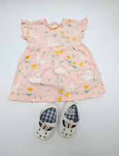 George Baby Girls Pink Bunny Animal Print Dress 3-6 Months Fit & Flare Worn Once