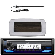 JVC Marine USB/AUX Receiver, Cover, Black Flexible Long Range Radio Antenna