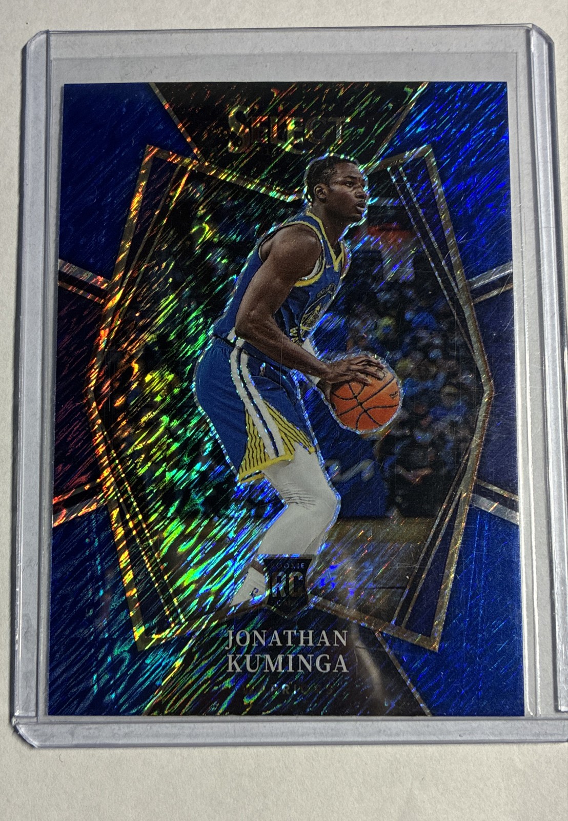 2021-22 Panini Select Premier Level Jonathan Kuminga #123 Blue Shimmer Prizm