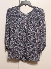 Olivia Grey Floral Long Sleeve Blouse 3XL Made in USA