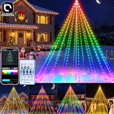 400 LED Christmas Tree Waterfall String Lights Outdoor Indoor Waterproof Smart