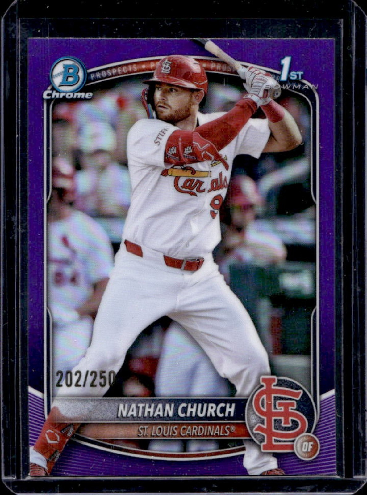 2025 Bowman Chrome Nathan Church Purple Refractor 1st #202/250