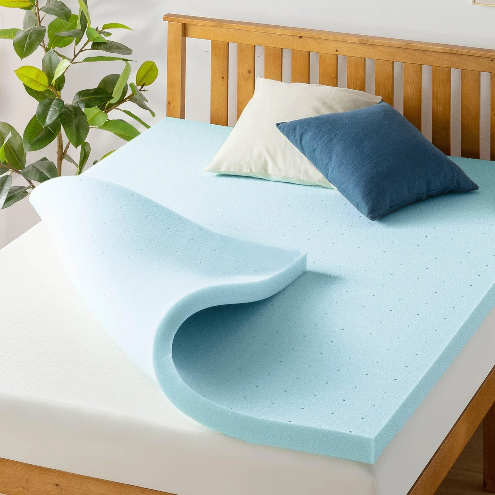 Best Price Mattress 2.5 Inch Ventilated Memory Foam Mattress Topper, Cooling Gel