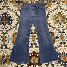 Vintage 70  s Levi  s 684 0217 Bellbottom Flare Denim Jeans 32x42.5 Rare