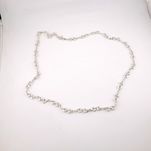 Nuevo eslabón de cadena de corazón de plata esterlina Birks & Mayors 32" en collar 72 gramos - Imagen 2 de 12