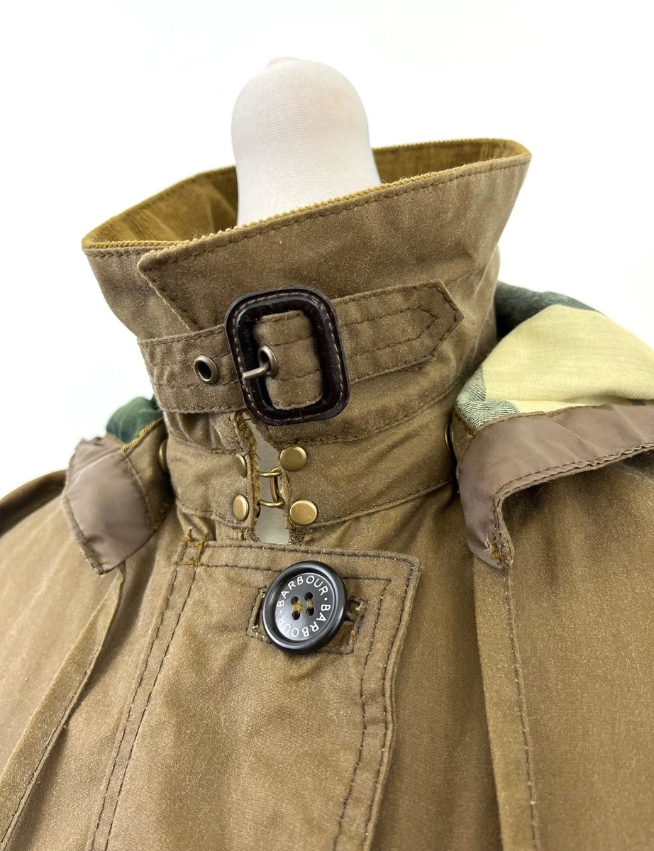BARBOUR Camel Alice Wax Trench Coat Size UK 12 EU 38 USA 8 FRA 42 SPA 44 L Belt View 6