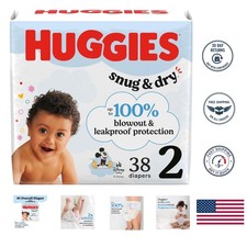 Snug  Dry Size 2 Baby Diapers, 38 Count - Ultimate Leak  Blowout Protection