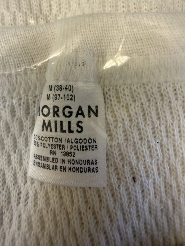 Morgan Mills Deluxe Thermal Underwear Crew Neck Long Sleeve Medium White NWT - Image 3 of 3