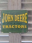 VINTAGE 1930'S JOHN DEERE TRACTORS PORCELAIN SIGN FARM EQUIPMENT  11"×9.5"