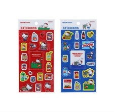 Hello Kitty Puffy Sticker Set of 2 Supermarket Red Blue Sun Star Sanrio Japan