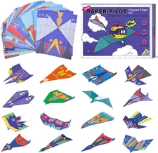 DIY Paper Airplane Book, 16 Creative Folding Paper Planes with 48 Sheets of C...
