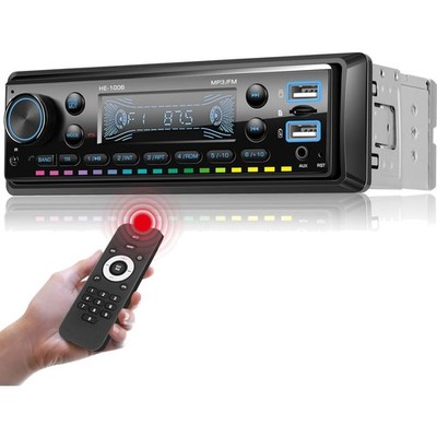 Modern Single Din Multimedia Car Player: Bluetooth, LCD Display & Fast Charging