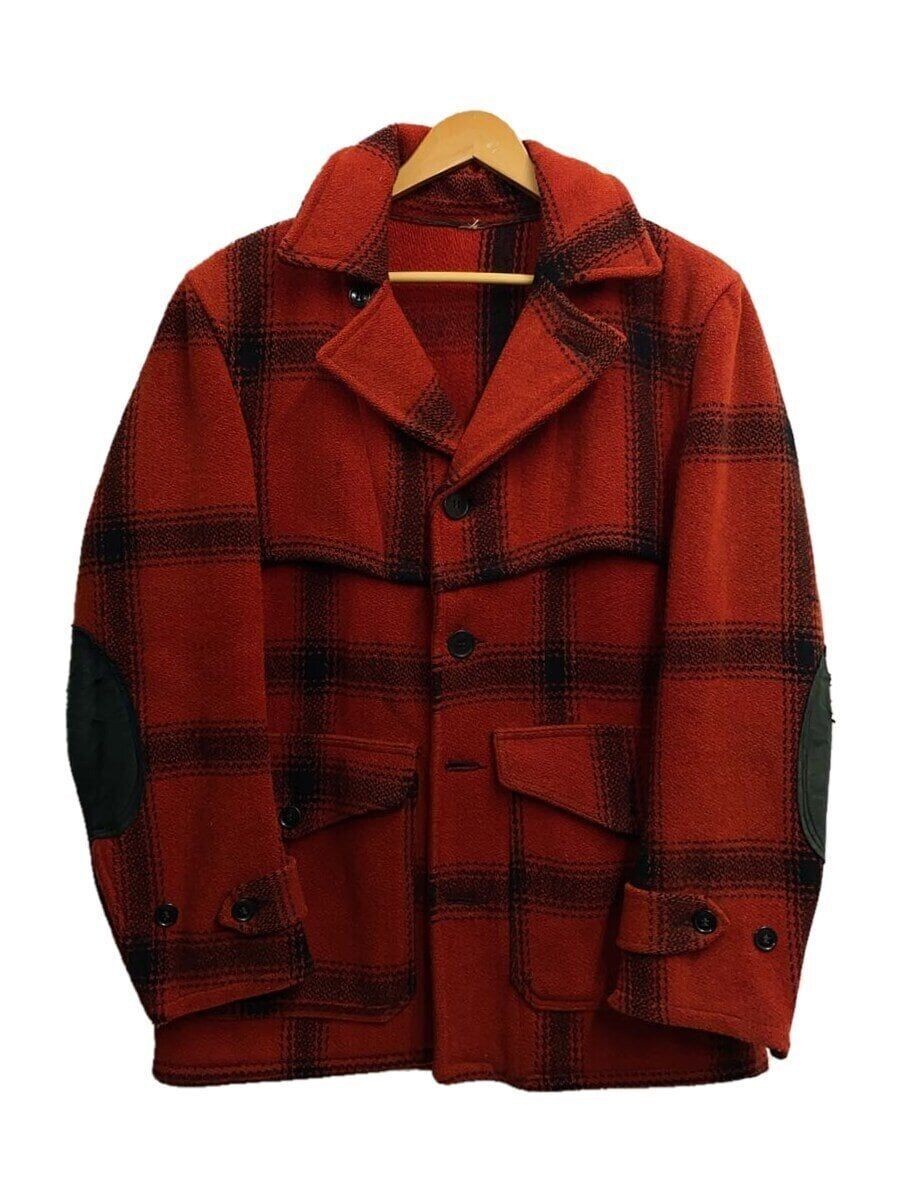 Red Wool Mcchino Elbow Patch Jacket - HERCULES Ot… - image 1