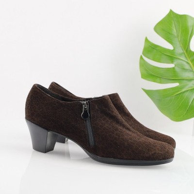 Munro Womens Taylor Boot Pump Size 10 M Brown Leopard Stretch Block Heel  Bootie