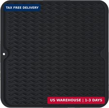 Silicone Dish Drying Mat, Non-Slip Easy Clean Sink Mat Large Heat-resistant Dish