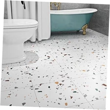  Terrazzo Peel and Stick Floor Tile Waterproof 4 Tiles Terrazzo Floor Tile