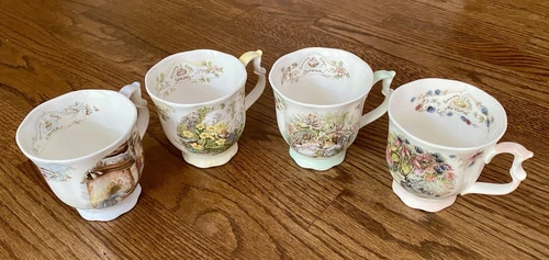 Royal Doulton Brambly Hedge 4 Mugs - Autumn Winter Spring Summer Great Condition