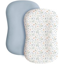 Konssy 2 Pack Baby Lounger Cover, Stretchy and Soft Blue Grass, Ice