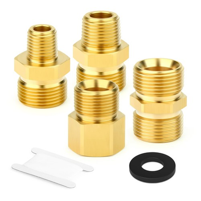 #ad 4PCS Brass M22 Pressure Washer Fitting Kit Connect Guns Hoses Pumps Adapters $26.20