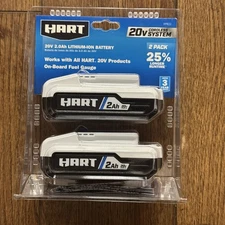 Hart HPB22 20-Volt 2.0Ah Lithium-Ion Batteries Pack of 2 - NEW