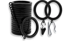 BlastHome® Luxury Curtain Rings – Premium Metal with Quiet, Smooth Nylon Inserts