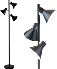Black Tree Floor Lamp W/ 3 Adjustable Lights   Modern Standing Lamp Adjustable