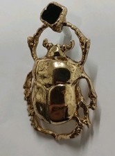Pair of Golden Scarab Beatle Earrings.  Very Unusual - Nice Size.  UK Seller (I)