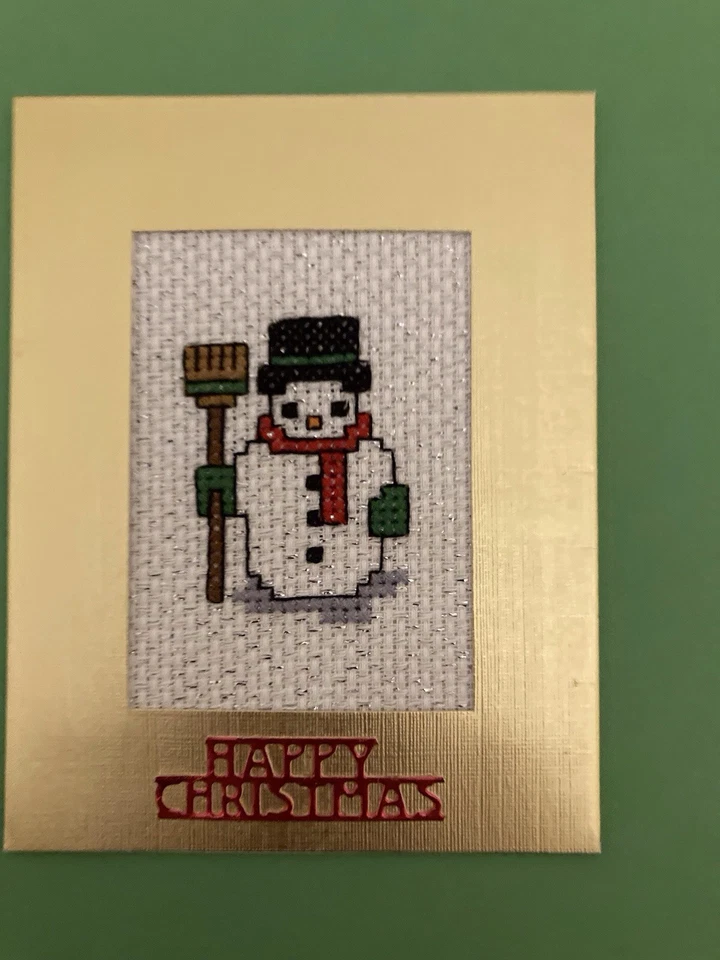 Completed Christmas Cross Stitch Cards X 4 - Image 4 of 4