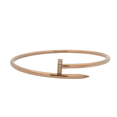 Cartier 18kt Rose Gold Diamonds Juste un Clou Small Wire Flexible 6'' Bracelet