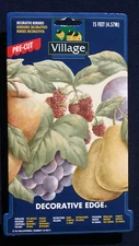 WALLPAPER BORDER GRAPES PEARS RASPBERRY FRUIT