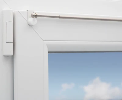 Komplettset Gardinenstange Eleganz + Fensterhaken + Scheibengardine "Swing" - Bild 1 von 4