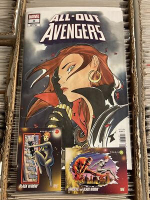 ALL OUT AVENGERS #3 BLACK WIDOW PEACH MOMOKO VARIANT 2023 lee weeks card 1992